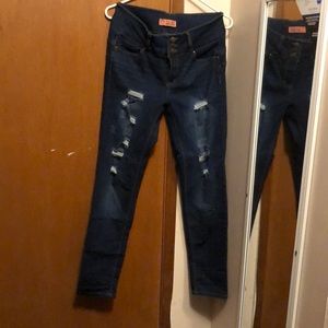 Wax JeanBUTT,I LOVE YOU Slightly distressed jeans